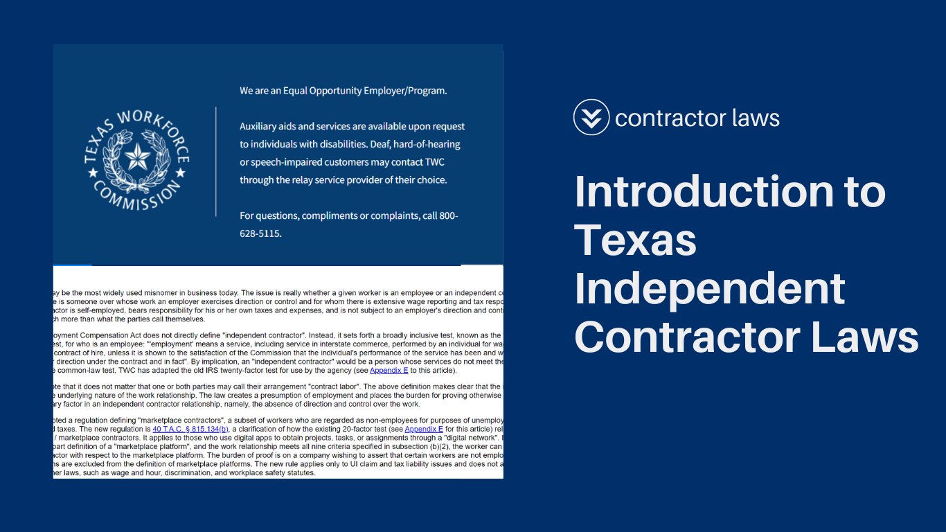 Texas independent contractor laws